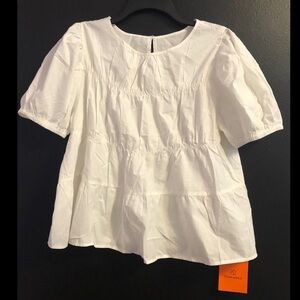Baby Doll Tiered Short-Sleeve Top